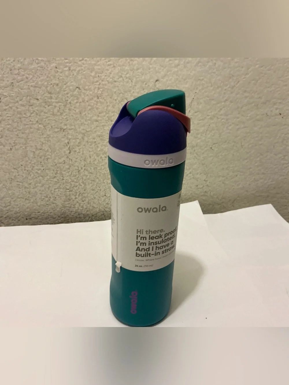 Owala FreeSip Stainless Steel Water Bottle Color: 80s Ski Slope